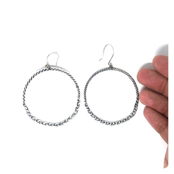 Large sterling silver hoops